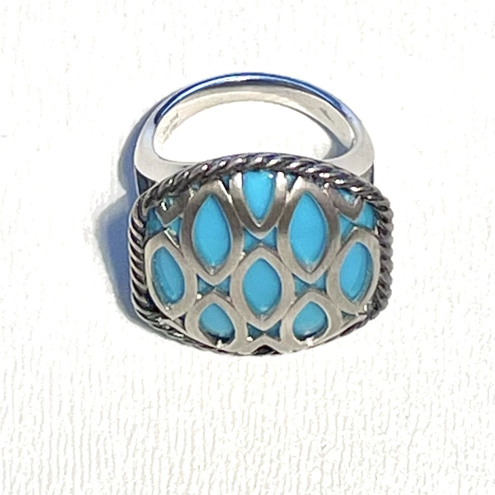 Silver and Blue Statement Ring